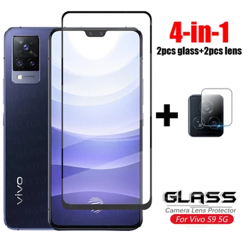4-в-1 Для Стекла Vivo S9 Полное покрытие Из закаленного Стекла Для Объектива камеры Vivo S9 HD Пленка Для защиты экрана телефона Для Vivo S9 5G Glass