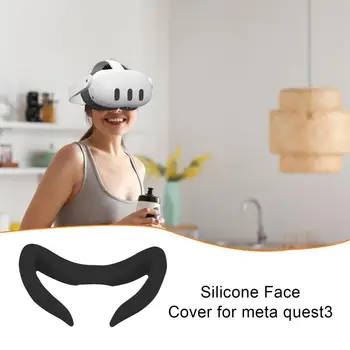 VR Face Cover Лицевой Интерфейс Накладка Для Лица, Защищающая От Пота Силиконовая Подушка, Аксессуары для виртуальной Реальности, Совместимые С VR-гарнитурой Meta Quest 3