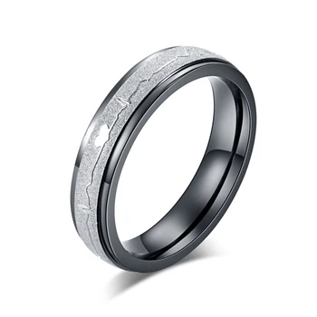 Блестящий Романтический подарок для пары ЭКГ Высококачественное Мужское Женское кольцо из тонкой нержавеющей стали, отполированное Без выцветания JZ281