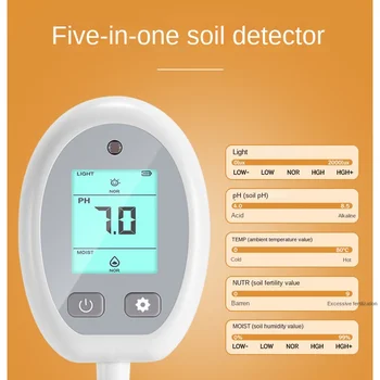 Датчик влажности почвы, высокоточный тестер pH, ручка для определения питательных веществ для растений, влажности, температуры и освещенности