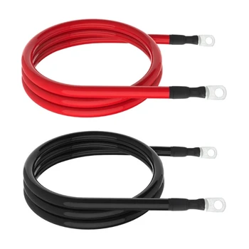 Калибр 2AWG, красный, черный, инверторные кабели из чистой меди, солнечные батареи, внедорожники, автомобили, лодки 11,8 