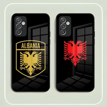 Чехол Для Телефона С Флагом Албании Из Закаленного Стекла Для Samsung S20 S21 S22 S30 Pro Ultra Plus S7Edge S8 S9 S10E Plus Funda Cover